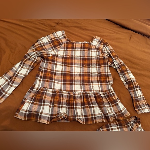 The Children’s Place Mommy and Me Plaid Long Sleeve Tops - Brown and White - Picture 10 of 10
